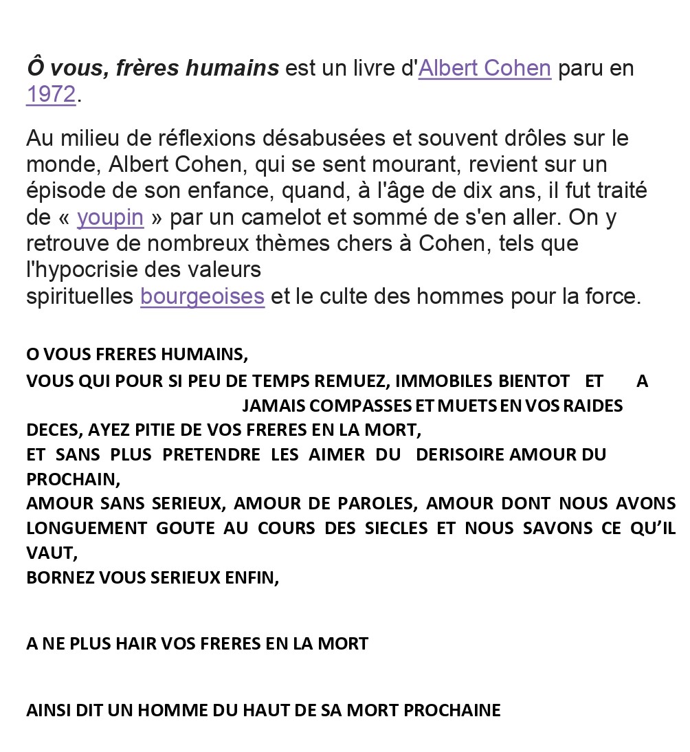 Ô vous FRERES HUMAINS 1 page 0001